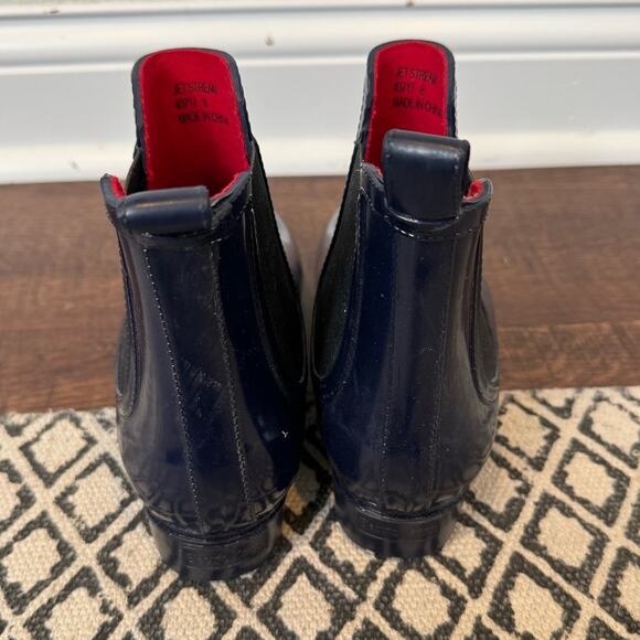 Electric Karma Women's Jet Stream Patent Slip on Rain Boots Navy Blue Size 8 - Picture 4 of 7